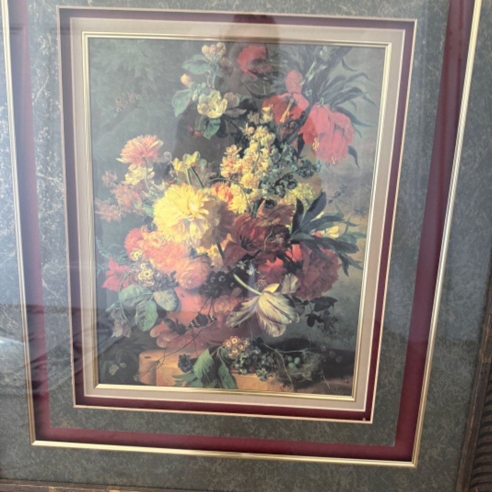 Custom Framed Print (Jan Van Huysum ?) Flowers in a Vase - Picture 2 of 7